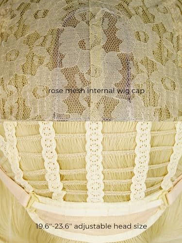 Image of Half and Half Blonde Braid Anime Pony Cosplay Wig with Side Part Bangs for Women Light Golden Braided Dragon-Hunter Costume Wigs for Halloween Party Daily