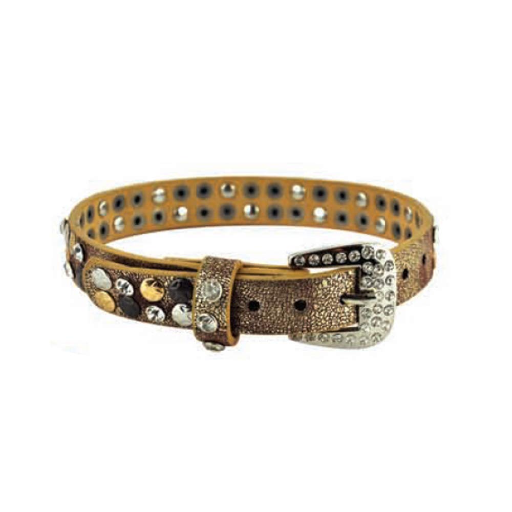 BELAGIO Enterprises Faux Leather Studded Rhinestone Boot Bracelet 1 Piece, Brown