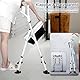 CYHWQ Toilettenstuhl für Senioren, Duschstuhl Klappbar mit Gepolsterter Sitzplatte und Toiletteneimer, Toilettenstuhl Höhenverstellbar Faltbar WC Stuhl mit Armlehne und Rückenlehne