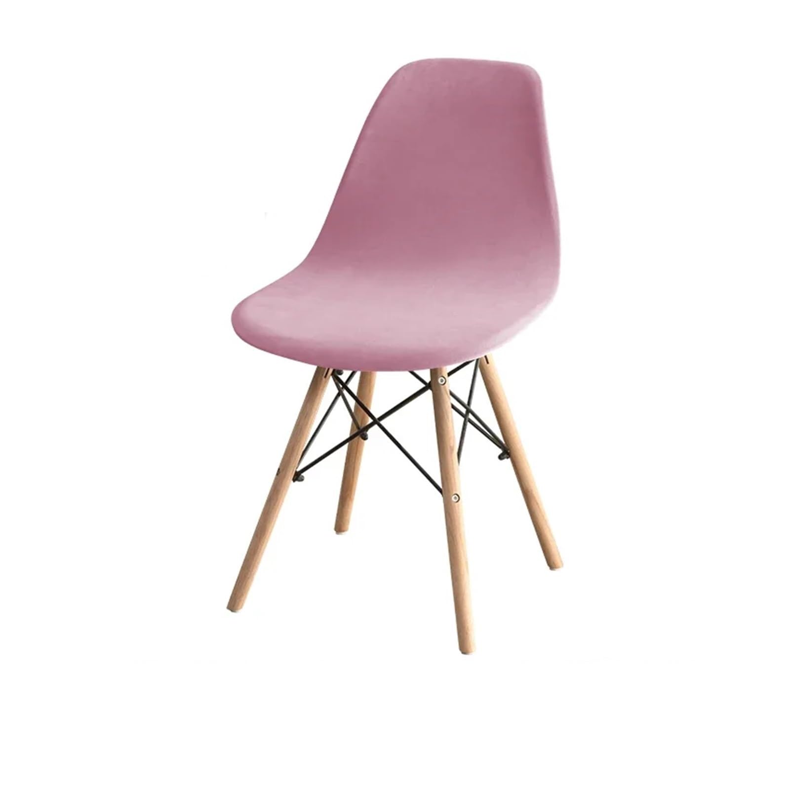 CIOPLJHKL 1PC Velvet Shell Chair Cover Stretch Spandex Armless Covers Solid Color Elastic Dining Seat Case Wedding Hotel Banquet for Hotel, Banquet(A9-Pink)