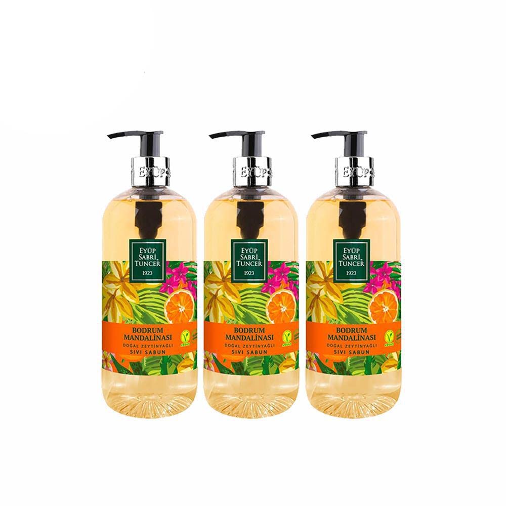 Eyüp Sabri Tuncer EST Bodrum Mandalinası Doğal Zeytinyağlı Sıvı Sabun 500 ml x 3