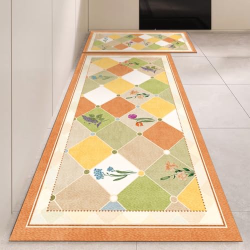 Alfombra de cocina antideslizante e impermeable en PVC amarillo 2