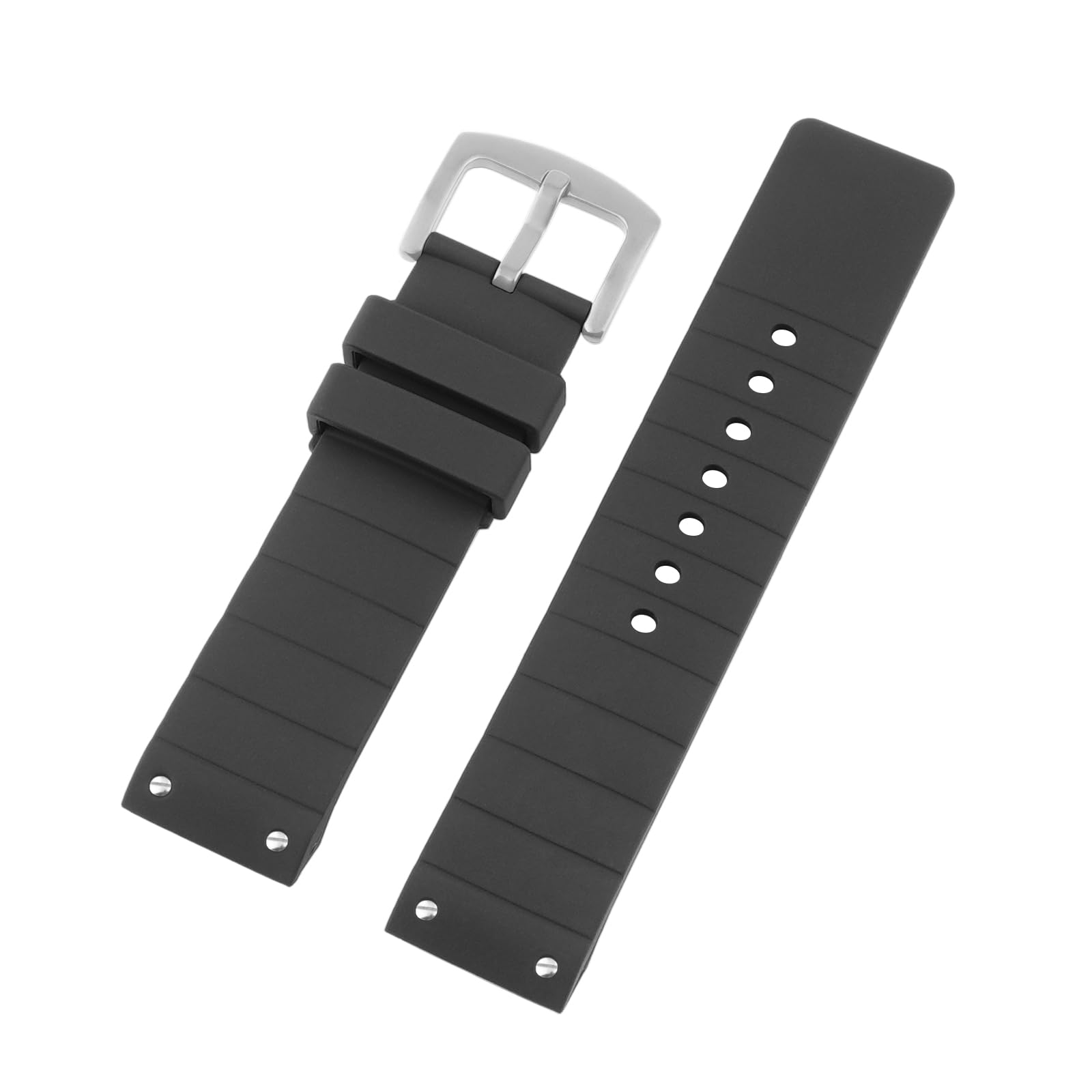 Correa de repuesto compatible con reloj Cartier de 23 mm, goma de silicona suave para Santos 100, color negro