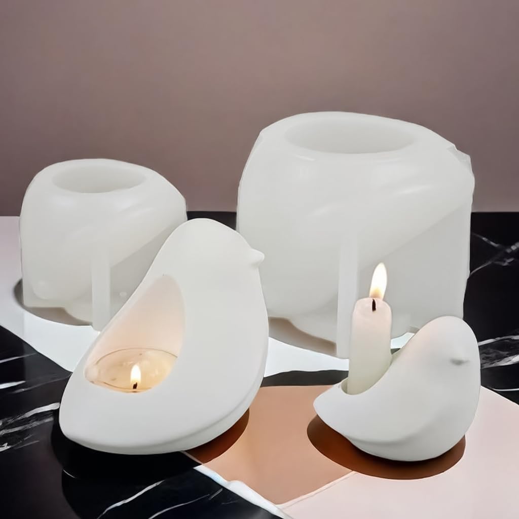 Silicone Candle Holder Molds Resin Ornaments Molds Bird Shape Silicone Craft Molds Candlestick Molds for Hand-Making