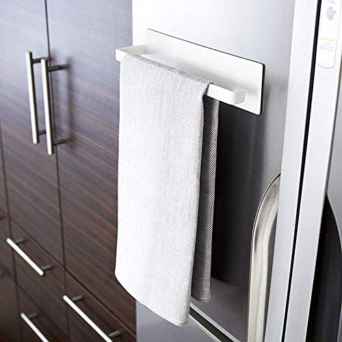 RasikvarRASIKVAR GI Metal Hanger Towel Hanger/Holder for Bathroom Self Adhesive Towel Stand/Rack Bathroom Accessories Towel Bar, Black