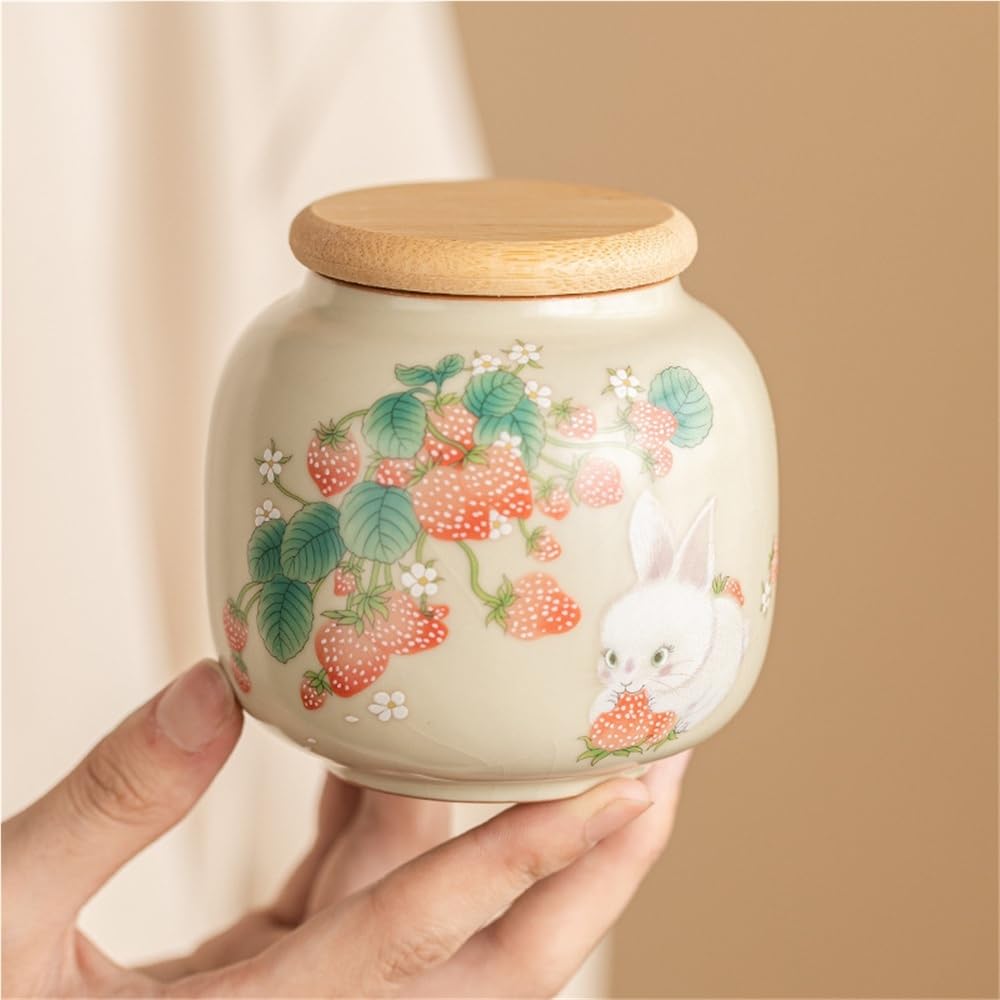 Latas De Té Inicio Tarros for almacenar té suelto Tarros for almacenar en la cocina Tarros de cerámica con tapas Tarros pequeños sellados Tarros for almacenar té Tarros vacíos Tarro Para Guardar Té(A-