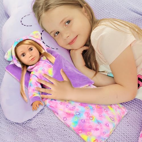 American 18" Doll Clothes and Sleep Bag Accessories Sleepover Outfit Set by UZIDBTO - Used condition - Image 5