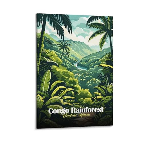 Décoration cuisine avec l'affiche toile Congo Rainforest 40x60