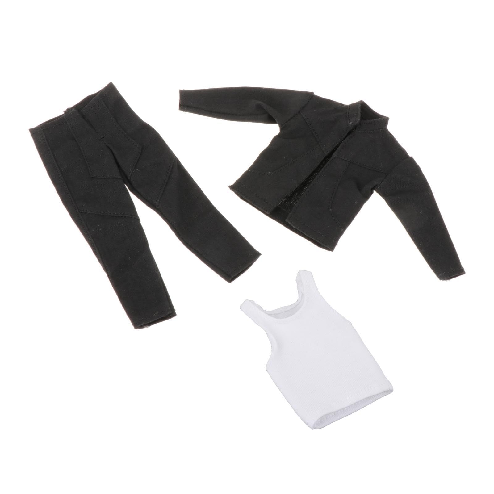 harayaa 3x Jacke, Hose, Weste, Kostüm im Maßstab 1:12, handgefertigte Puppenkleidung für 6-Zoll-Puppenmodelle