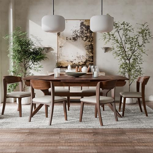 Furniture of America Nazaen IV 7-Piece Mid-Century Modern Solid Wood