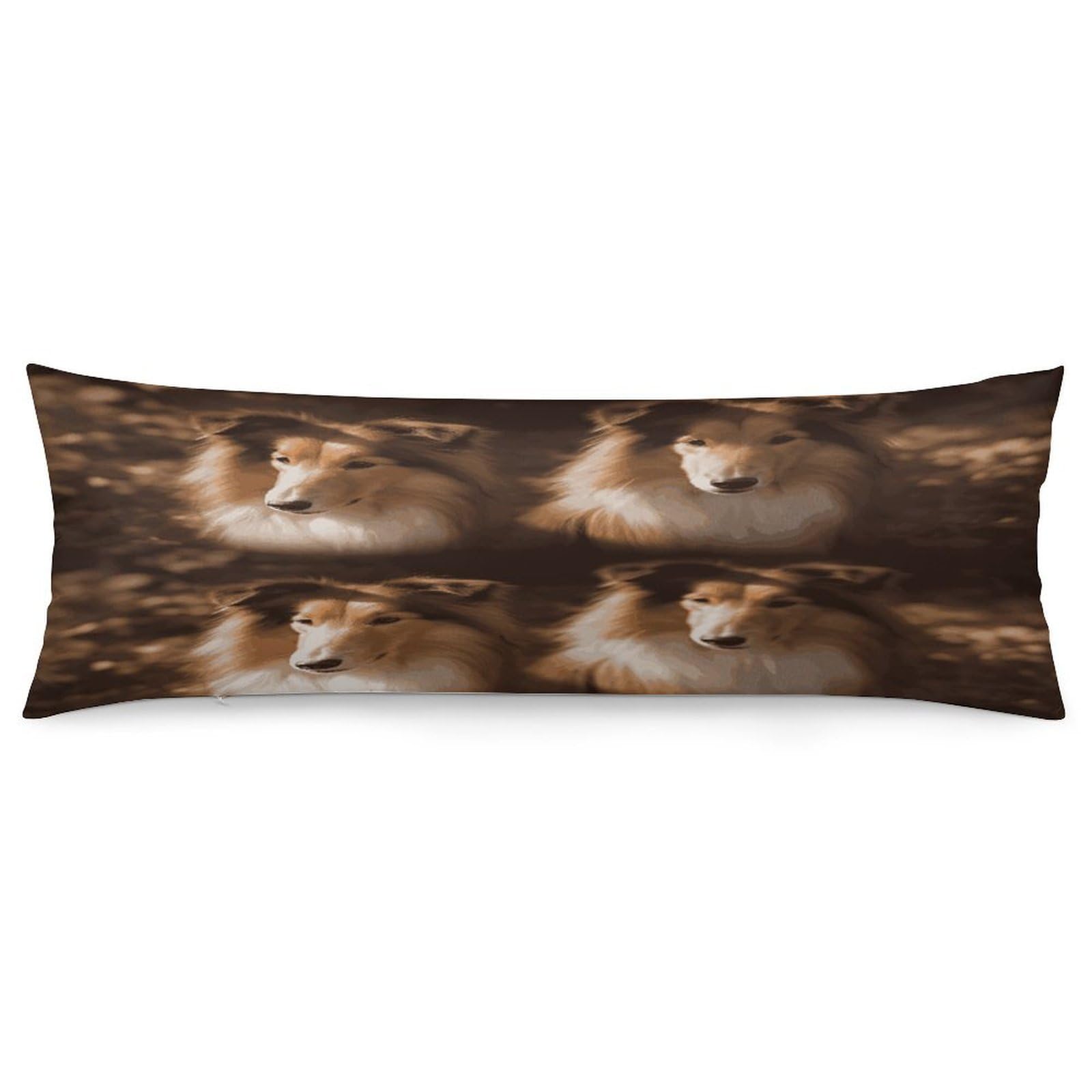 Shelties Body Pillow Cover Long Body Pillow Pillowcase with Hidden Zipper Ultra Soft Polyester Pillow Cases Breathable & Silky Long Pillows Case Cover 19x53 in