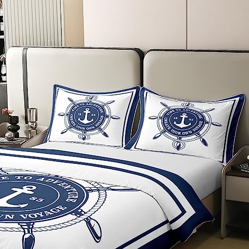 Housse de couette 220x240 anti-transpiration en pur coton décor vagues
