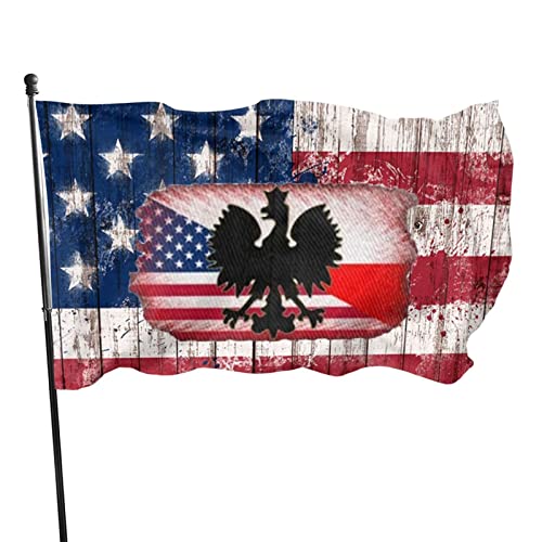 HELIDOUD Polish American Flag Poland Polska Outdoor Decorative Yard Flag Home Garden Flag 3 X 5 Ft