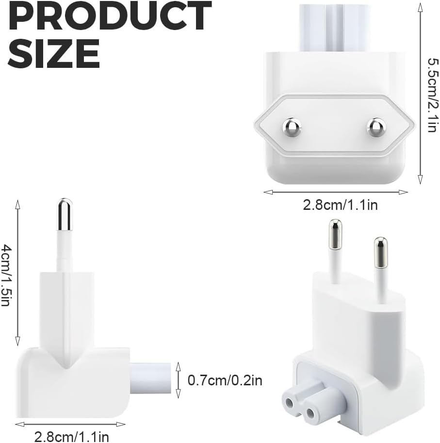 Adaptador Corriente para Fuentes de alimentación Compatible con Aple, Reemplazo para Adaptador de Corriente Compatible con Macbook, iPhone, iPad, Conexión Europea - imagen 4