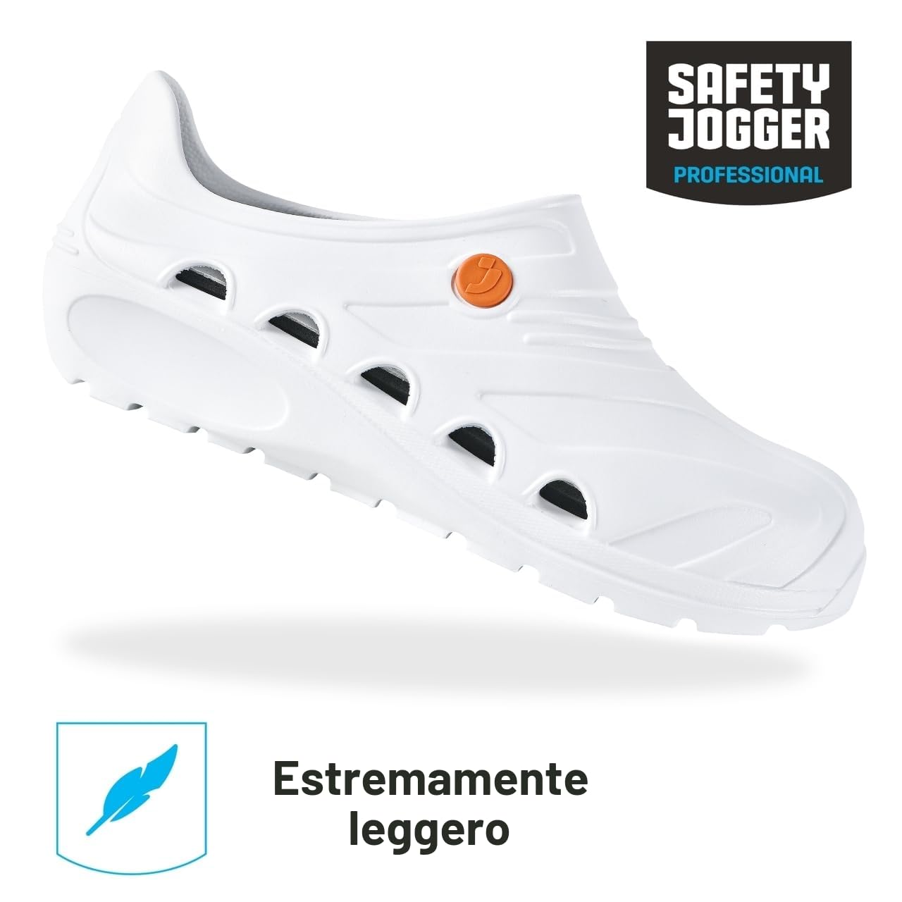 Safety Jogger Zoccolo Leggero Uomo e Donna 39 - OXYVA - Zoccoli Antiscivolo, antibatterici, antistatici e antifungini, Scarpe di Sicurezza, Oxypas, Bianco