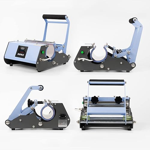 Miniatura 7 de Craft Express Máquina de prensa de calor de vaso de 110 V, máquina de prensa de taza azul para sublimación recta de 30 onzas, 20 onzas, 16 onzas,