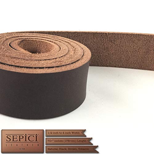 8-9Oz Belt Blanks, 1" (2.5 Cm) X 70" (178 Cm) Long, Brown, Heavy Weight Straps. #TOP2