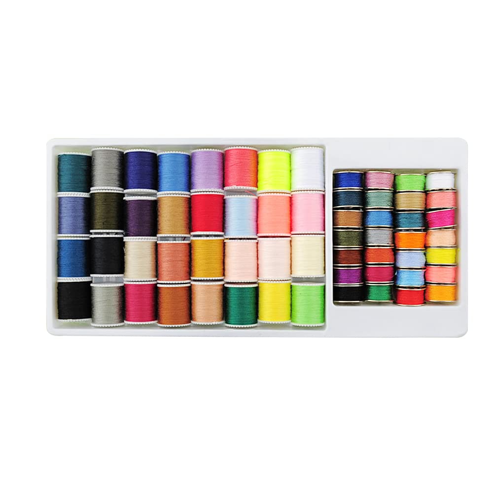 Cenpek [Multiple Colors] 60Pcs Colors Mini Sewing Thread Spools And Bobbins For Sewing Machine, Hand Sewing