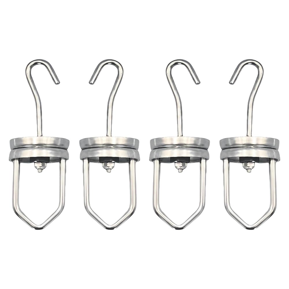 rirue Strong Hanging Rotating Spinner Hooks 110 Pounds Capacity 4PCS Paint Rotary Swivel Hooks High Temperature Rotary Hook