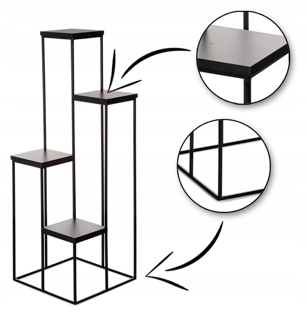 Kwietnik metalowy 4 poziomy nowoczesny loft 110 cm