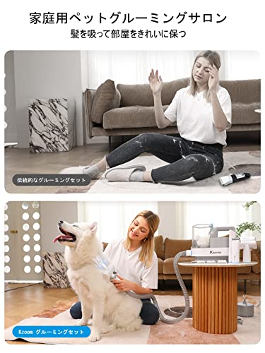 Kzoom Pet Clipper Grooming Kit with Vacuum Suction and Vacuum Picks Up 99% Pet Hair, 5 Grooming Tools, Low Noise Pet Grooming Vacuum with Dog Clippers,2.5L Large Capacity Pet Hair Collection Box - Image 7