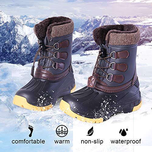 Nova Mountain Boys Girls Little Kids Winter Snow Boots,NF NFWBNN01 Grey 43