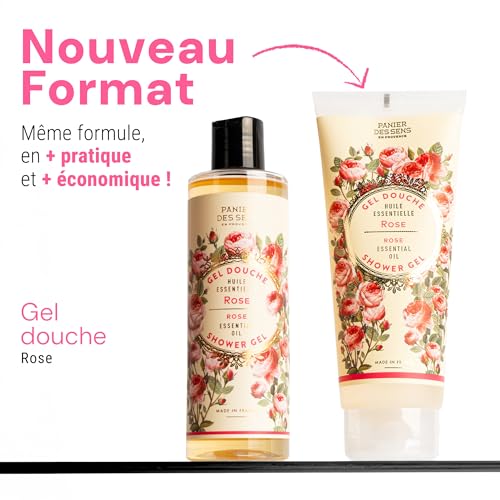 Image of Panier des Sens Rose Body Wash, French Shower Gel, 6.8 fl oz | Vegan Body Wash | 96% Natural-Origin Ingredients | Gentle Daily Cleansing | Long-Lasting Fragrance | Soft Skin Feel
