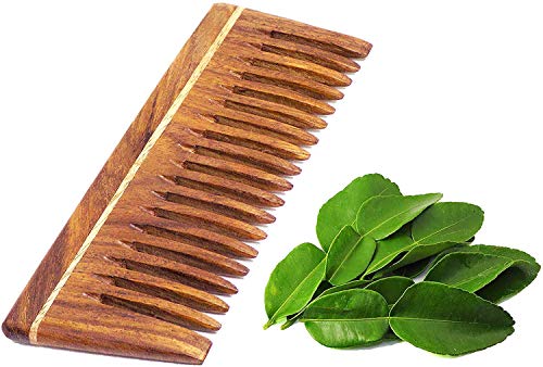 Image of Ekan 100% Natural Handmade Neem Wood Comb For Control Hair Fall And Hair Regrowth For Men And Women Pack Of 1 (Neem wood Comb Model no -7)
