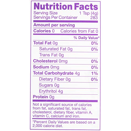 Organic Erythritol Granulated Sweetener by Pyure, 0 Calorie, 0 Net Carbs, non-GMO, 2.5 Pound (40 Ounces)