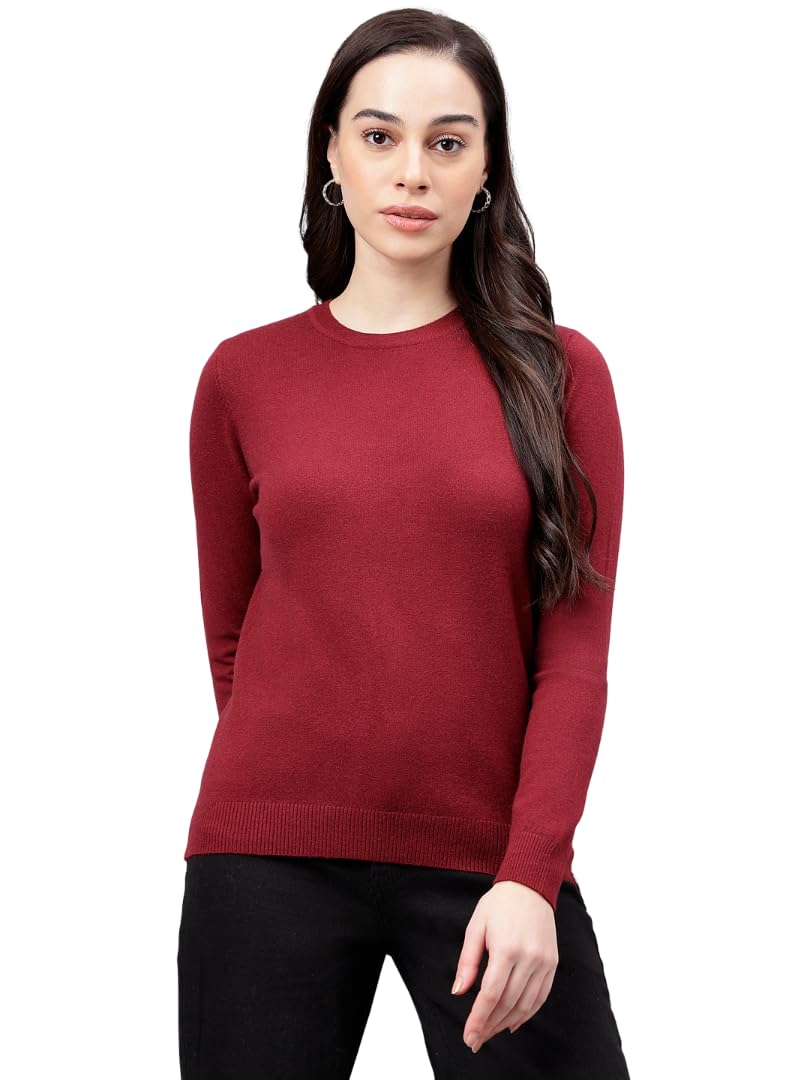 xpose Black Solid Pullover,has a Round Neck, Long Sleeves, Ribbed Hem-picture-3