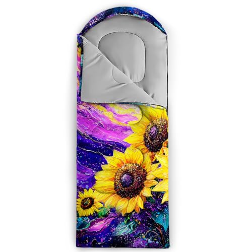 Image of QOOMO Ball Flower Camping Sleeping Bags,3 Season Warm & Cool Weather,Lightweight,Waterproof Sleeping Bags for Adults & Kids,Traveling,and Outdoors,Camping Gear Equipment