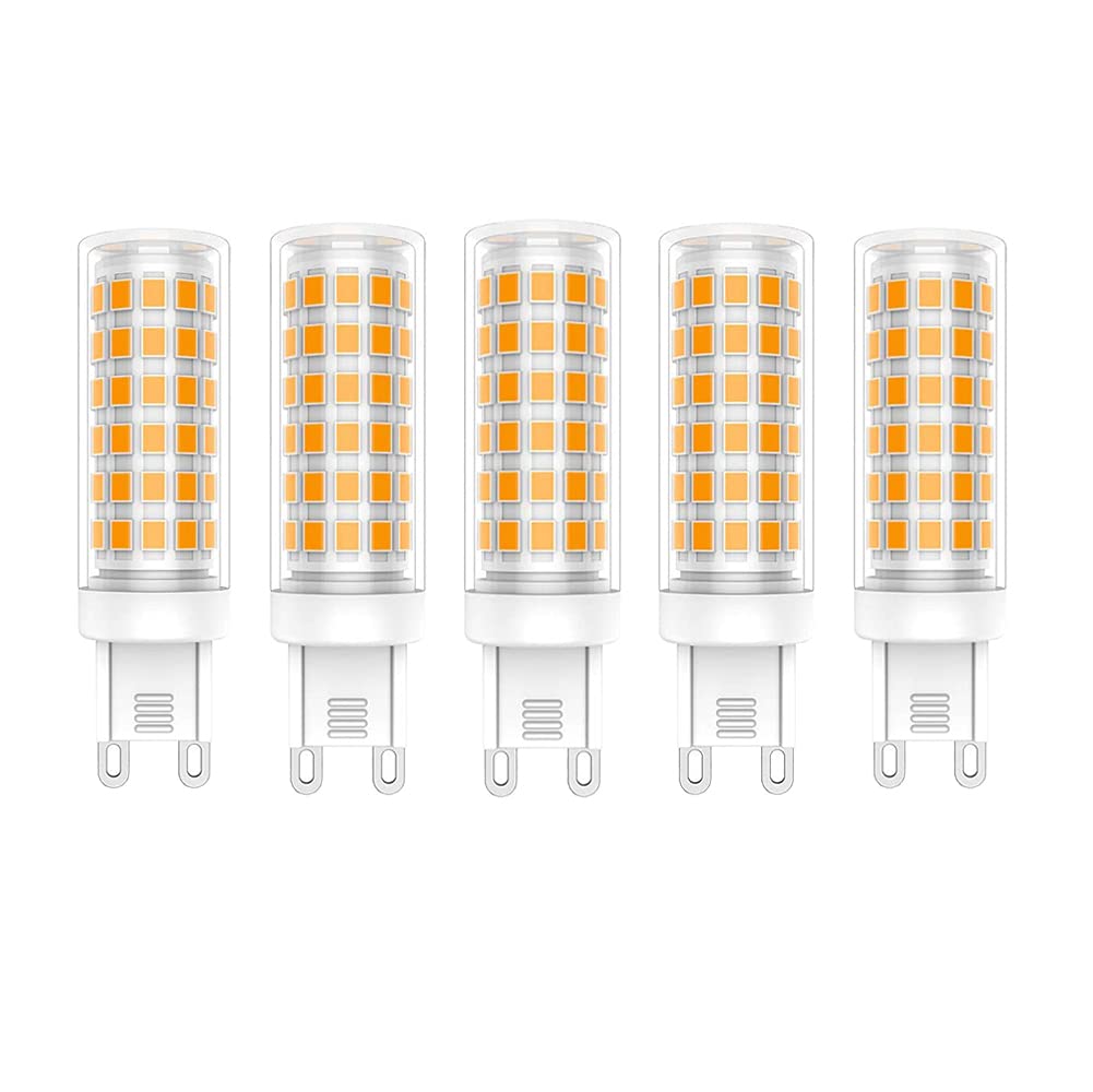 ZFQ G9 LED Bulb 9W, Warm White 3000K, G9 LED Light Bulbs, Equivalent 90W Halogen, Energy Saving Bulb, 900LM, 360° Beam Angle, AC 110-240V, No Flicker, Non-Dimmable, 5 Pack — image 1