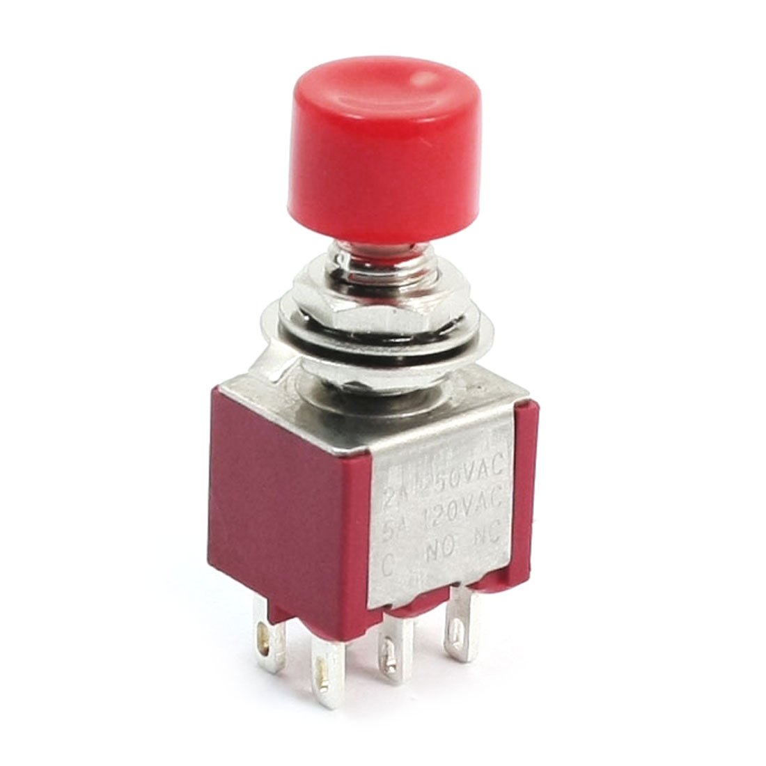 Uxcell Red Sourcing Map Ps821m1 Momentary Push Button Switch Dpdt Ac250v 2A 120V 5A
