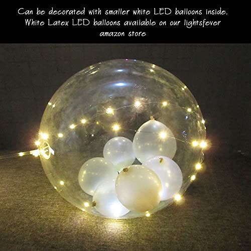 Image of Lightsfever LED Light up Party Balloons with Batteries, 22 inch warm white Big Size Clear Bobo Balloons for Helium or Air(12 pack warm white)