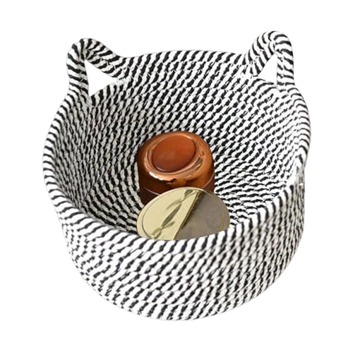 Generisch Panier Rangement Mignon | Bacs Tissés En Coton | Organizador de Panier Oreilles Chat Pour Chambre Bébé | Rangment Jouets Cosmétiques Snacks Décoration Maison