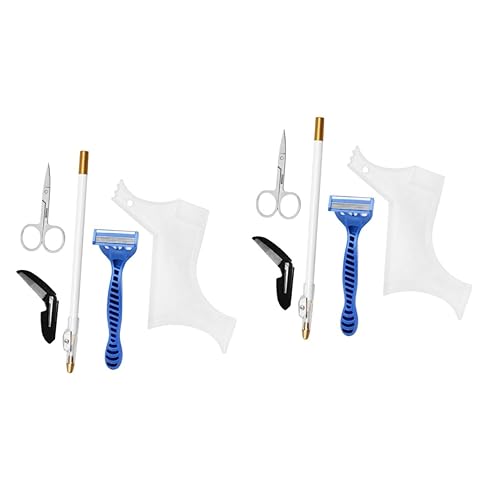 FOMIYES 2 Sets 5 unids Barbero Barba Grooming Plantilla Shaping Tool Barba Peine Razor Mustache Styling Shaper Barba Kit de Aseo Cuerpo Maquinilla