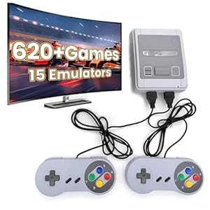 620 Classic Retro Game Console, Classic Handheld Video Game Console, Build-in 620 Video Games, with 2 Controllers Handheld Games, Pug and Play TV Video Games, Christmas for Kids