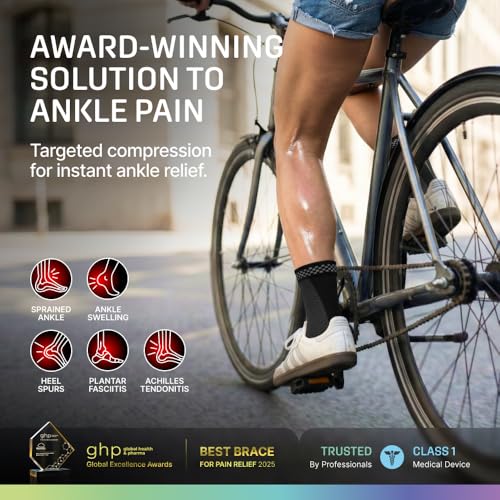 Modvel Foot & Ankle Brace Socks for Sprained Ankle Compression Sleeve - Plantar Fasciitis Relief Brace, Foot Support for pain Women & Men - Tendonitis & Arthritis Feet Sleeve, Stabilizing Ankles Wrap