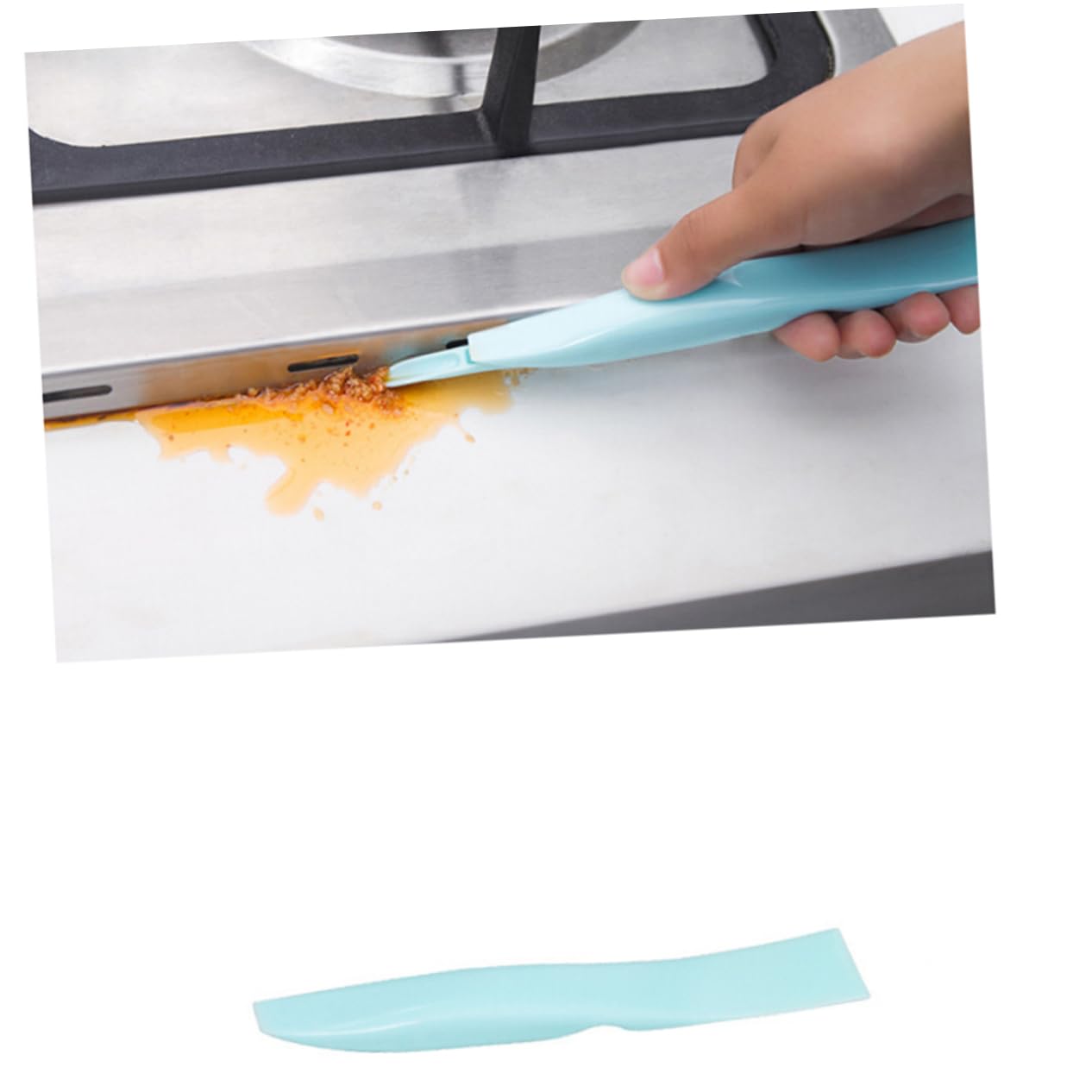 OKUMEYR 10pcs Kitchen Scraper Double-headed Cleaning Tool for Stovetops Non-scratch Design Mixed Colors for Kitchen Accessories and Gadget Needs