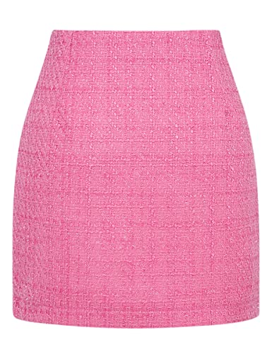 Image of IDEALSANXUN Womens High Waist Plaid Skirt Bodycon Pencil Wool Mini Skirts