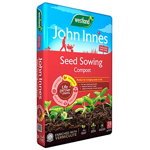 Westland John Innes Seed Sowing Compost 28L Bag - Peat Free Potting Mix for Outdoor & Indoor Plants Vegetables Seedlings. Enriched With Vermiculite