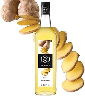 1883 Ginger Syrup for Drinks, Made in France, 1 Liter Glass Bottle