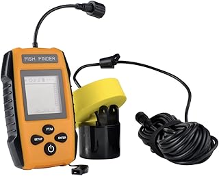 Portable Sonar Alarm Fish Finder with Sonar Transducer and LCD Display, for Kayak Fishing Boat Fishing Ice Fishing