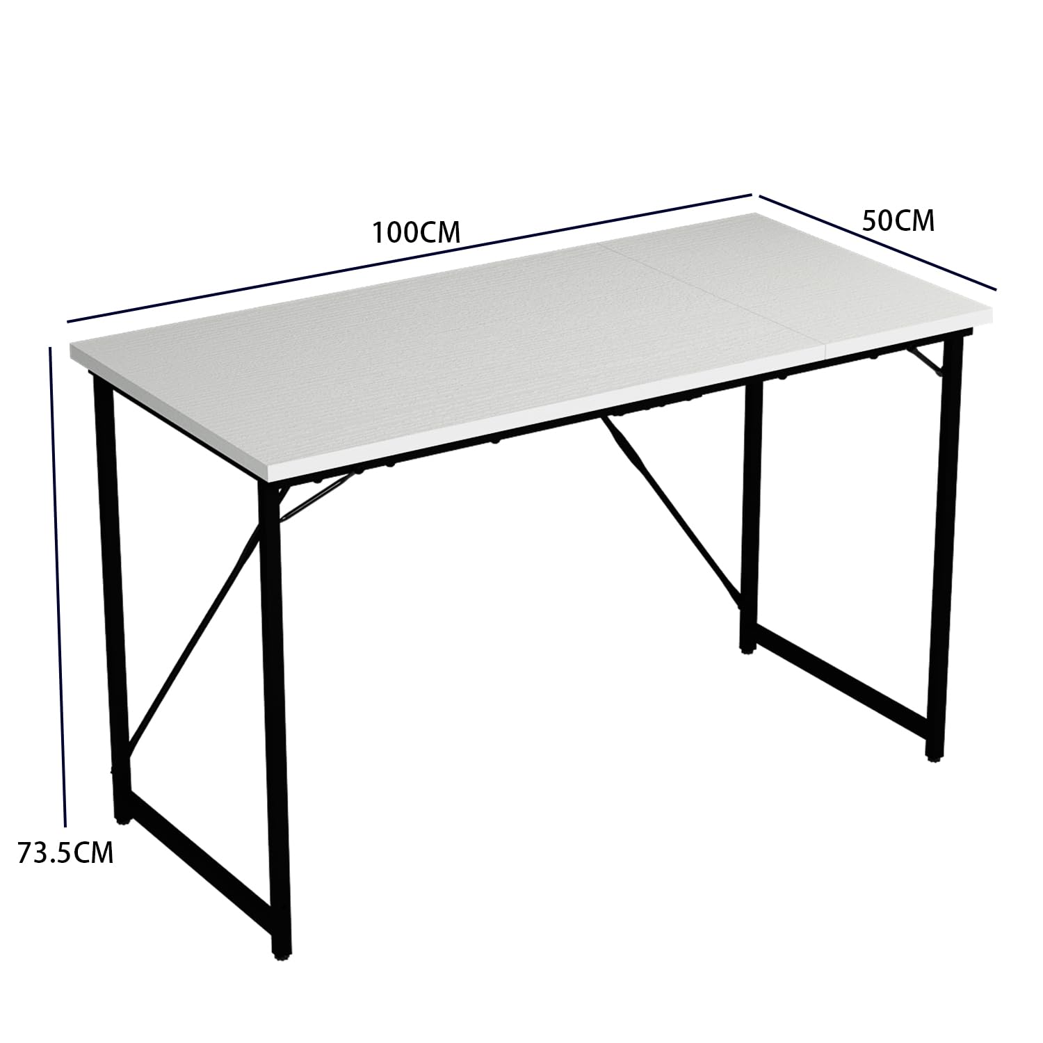 Devoko Scrivania per Computer 100 x 50 x 75 cm, Scrivania Piccola, Scrivania PC da Ufficio, Scrivania salvaspazio per Studio, Camera da Letto,Stile Industriale, Struttura in Metallo, Bianco