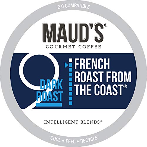 Maud's French Roast Coffee (French Roast From The Coast), 100Ct. Solar Energy Produced Recyclable Single Serve French Roast Coffee Pods – 100% Arabica Coffee California Roasted, Kcup Compatible #TOP27