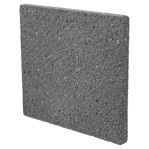 KICHOUSE Placa de piedra volcánica: Piedra para asar carne y mariscos - Placa volcánica para teppanyaki - Plancha de roca para cocinar - Sartén para parrilla teppanyaki 6.7x6.7x0.7'