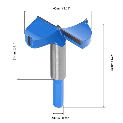 Miniatura 9 de Taladro de posicionamiento de la broca de perforación de 0.866 in Forstner Brocas de carburo de tungsteno Agujero de madera Sierra Bisagra