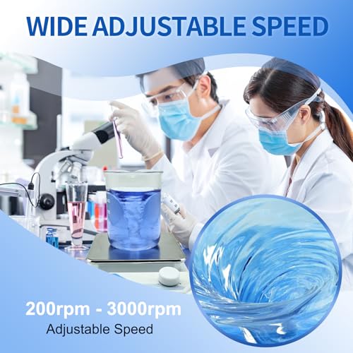 AYINLAB Magnetrührer-Set Labor Profi (4 Stäbe + Entnahmehilfe) – 3000 U/min Bürstenloser Motor, 316 Edelstahlplatte, ​​Max. Mischvolumen 3L​​, Drehzahlregler für Chemie, Brauerei & DIY