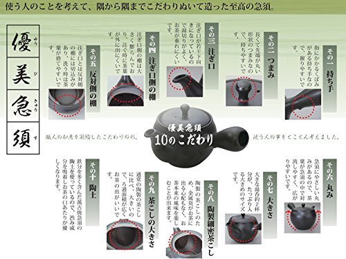 スズ木 スズ木 萬古焼 優美 急須 2号 漆黒 0977-5100 380ml の商品画像 1