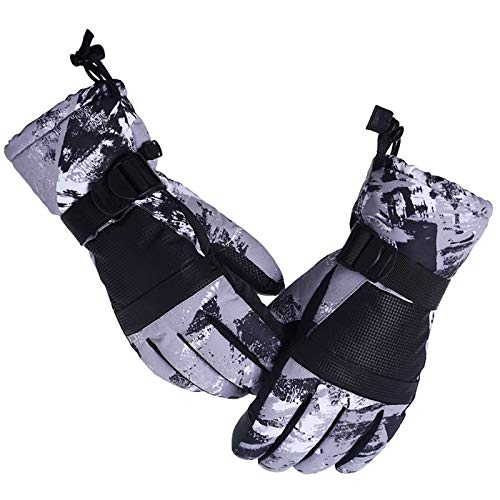 LLINthy Guantes de esquí cálidos de invierno para niños y niños, guantes de esquí para exteriores, guantes de invierno